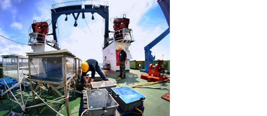 crew undertaking research cruise experiment